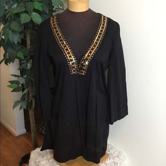 Kenneth Cole XL black v neck with sequins - Picture 1 of 16